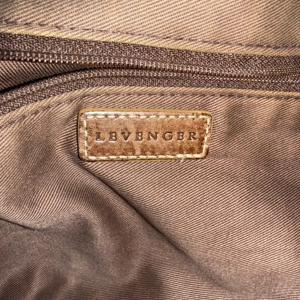 Vintage Levenger Suede Messenger Bag with Leather Trim & Buckles - Picture 5 of 5